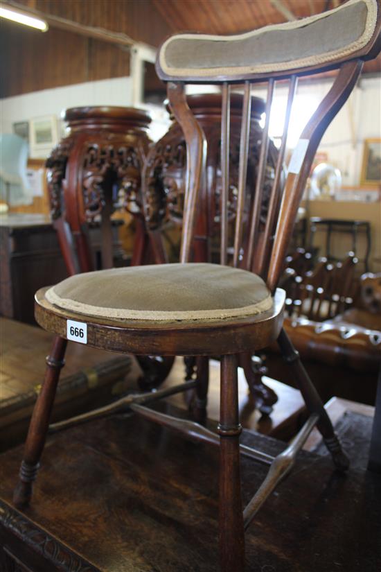 Leather insert top occasional table with another table and single chair